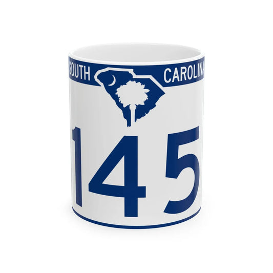 South Carolina 145 (South Carolina) (Road Sign) White Coffee Mug 11oz - Go Mug Yourself