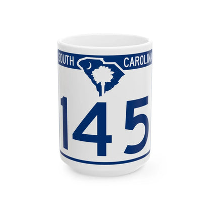 South Carolina 145 (South Carolina) (Road Sign) White Coffee Mug 15oz - Go Mug Yourself