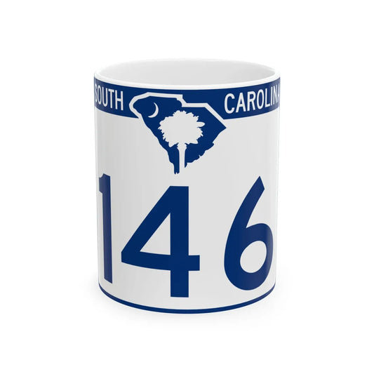 South Carolina 146 (South Carolina) (Road Sign) White Coffee Mug 11oz - Go Mug Yourself