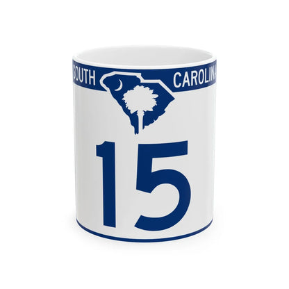 South Carolina 15 (South Carolina) (Road Sign) White Coffee Mug 11oz - Go Mug Yourself