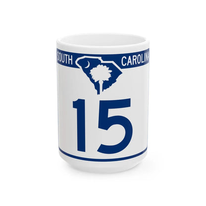 South Carolina 15 (South Carolina) (Road Sign) White Coffee Mug 15oz - Go Mug Yourself