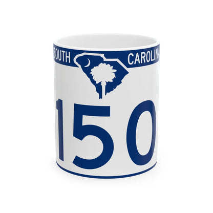 South Carolina 150 (South Carolina) (Road Sign) White Coffee Mug 11oz - Go Mug Yourself