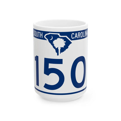 South Carolina 150 (South Carolina) (Road Sign) White Coffee Mug 15oz - Go Mug Yourself