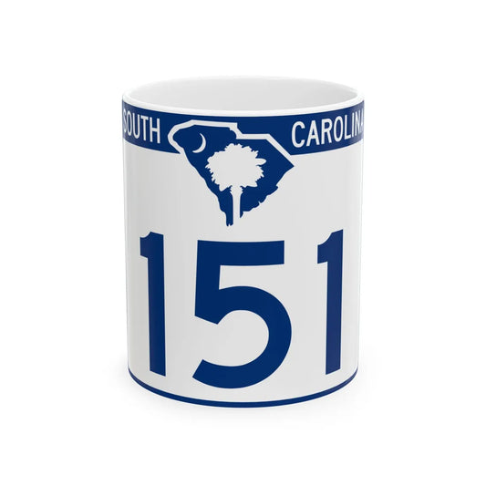 South Carolina 151 (South Carolina) (Road Sign) White Coffee Mug 11oz - Go Mug Yourself