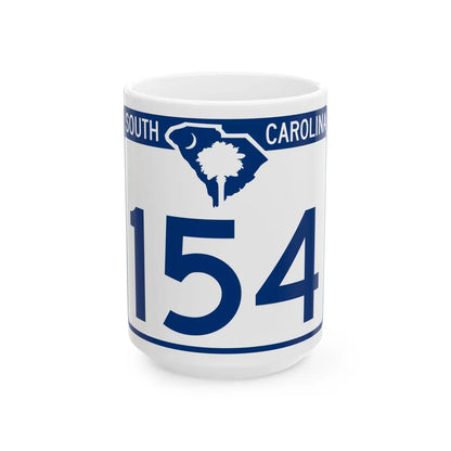 South Carolina 154 (South Carolina) (Road Sign) White Coffee Mug 15oz - Go Mug Yourself