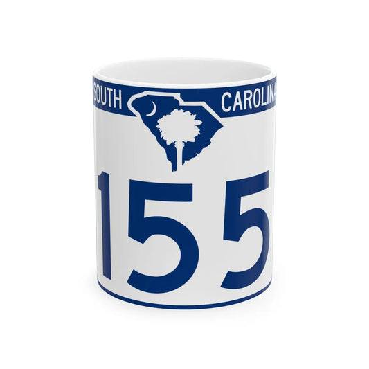South Carolina 155 (South Carolina) (Road Sign) White Coffee Mug 11oz - Go Mug Yourself