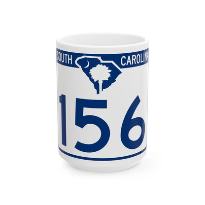 South Carolina 156 (South Carolina) (Road Sign) White Coffee Mug 15oz - Go Mug Yourself