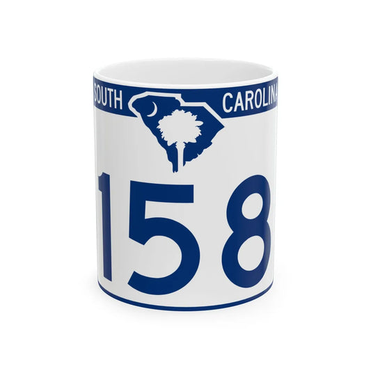 South Carolina 158 (South Carolina) (Road Sign) White Coffee Mug 11oz - Go Mug Yourself