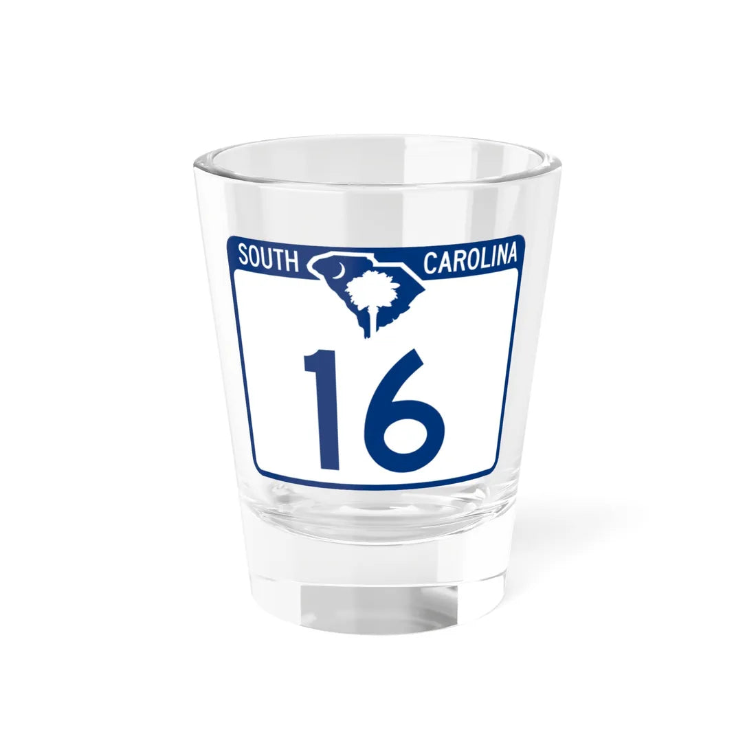 South Carolina 16 (South Carolina) (Road Sign) Shot Glass 1.5oz 1.5oz - Go Mug Yourself