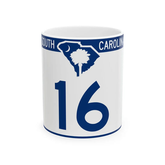 South Carolina 16 (South Carolina) (Road Sign) White Coffee Mug 11oz - Go Mug Yourself
