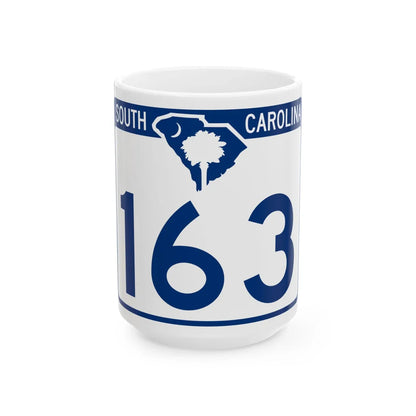 South Carolina 163 (South Carolina) (Road Sign) White Coffee Mug 15oz - Go Mug Yourself