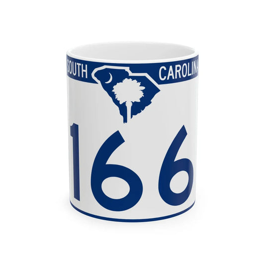 South Carolina 166 (South Carolina) (Road Sign) White Coffee Mug 11oz - Go Mug Yourself