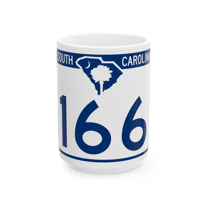 South Carolina 166 (South Carolina) (Road Sign) White Coffee Mug 15oz - Go Mug Yourself