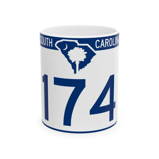 South Carolina 174 (South Carolina) (Road Sign) White Coffee Mug 11oz - Go Mug Yourself