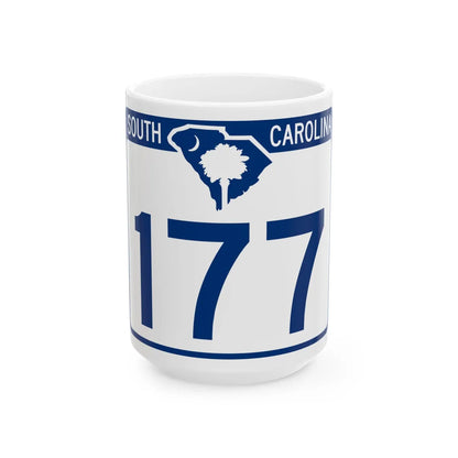 South Carolina 177 (South Carolina) (Road Sign) White Coffee Mug 15oz - Go Mug Yourself