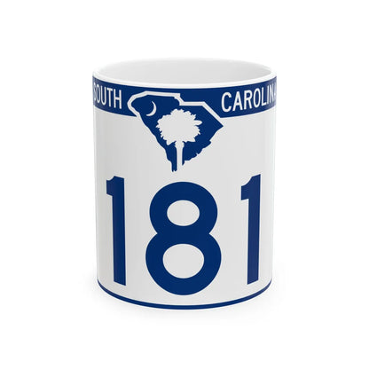 South Carolina 181 (South Carolina) (Road Sign) White Coffee Mug 11oz - Go Mug Yourself