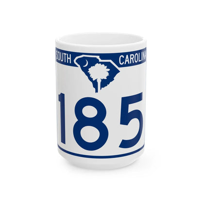 South Carolina 185 (South Carolina) (Road Sign) White Coffee Mug 15oz - Go Mug Yourself