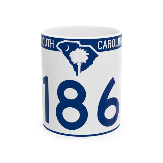 South Carolina 186 (South Carolina) (Road Sign) White Coffee Mug 11oz - Go Mug Yourself