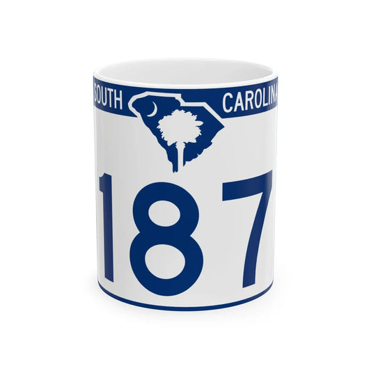 South Carolina 187 (South Carolina) (Road Sign) White Coffee Mug 11oz - Go Mug Yourself