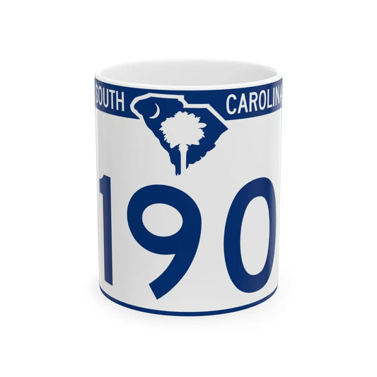 South Carolina 190 (South Carolina) (Road Sign) White Coffee Mug 11oz - Go Mug Yourself