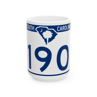 South Carolina 190 (South Carolina) (Road Sign) White Coffee Mug 15oz - Go Mug Yourself