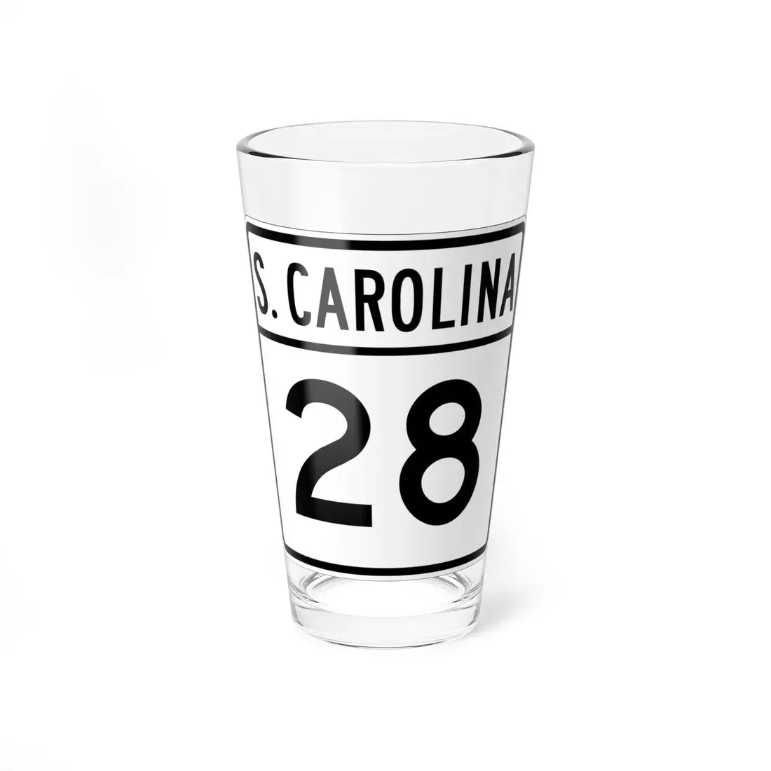 South Carolina 1960s variant (South Carolina) (Road Sign) Pint Glass 16oz 16oz - Go Mug Yourself
