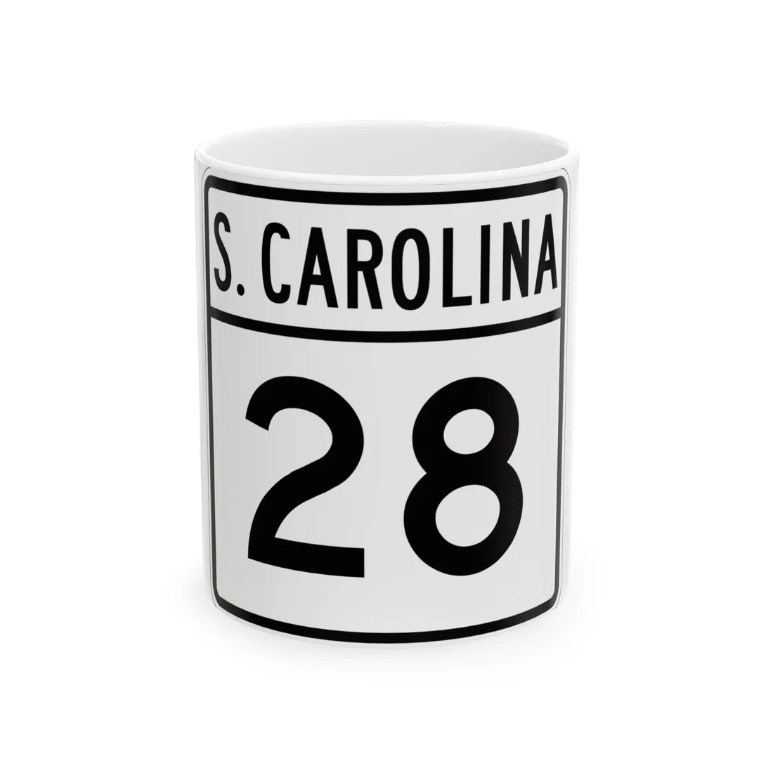 South Carolina 1960s variant (South Carolina) (Road Sign) White Coffee Mug 11oz - Go Mug Yourself