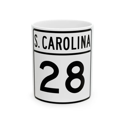 South Carolina 1960s variant (South Carolina) (Road Sign) White Coffee Mug 11oz - Go Mug Yourself
