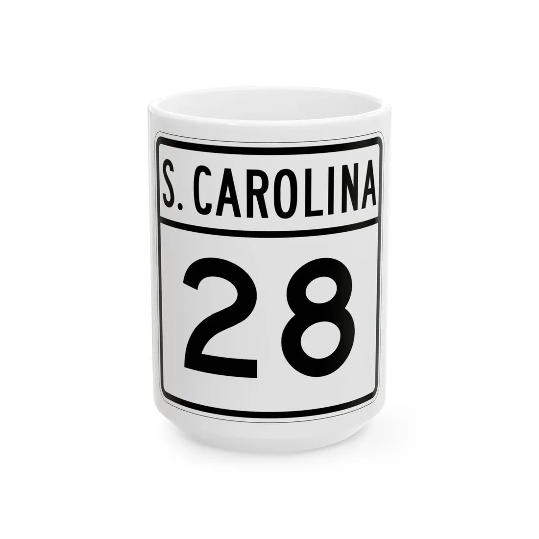 South Carolina 1960s variant (South Carolina) (Road Sign) White Coffee Mug 15oz - Go Mug Yourself