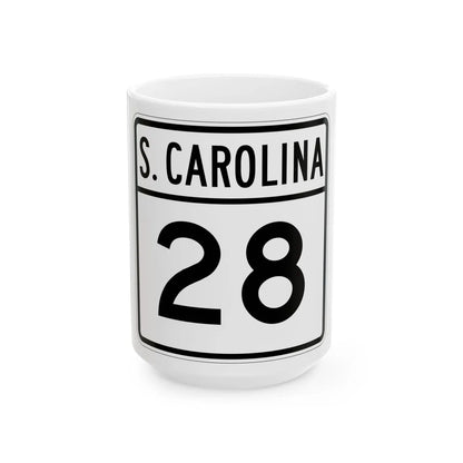 South Carolina 1960s variant (South Carolina) (Road Sign) White Coffee Mug 15oz - Go Mug Yourself