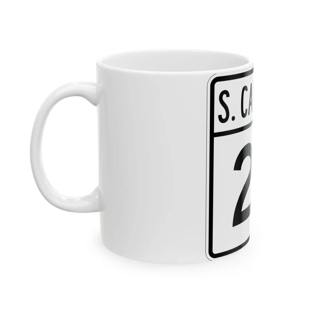 South Carolina 1960s variant (South Carolina) (Road Sign) White Coffee Mug - Go Mug Yourself