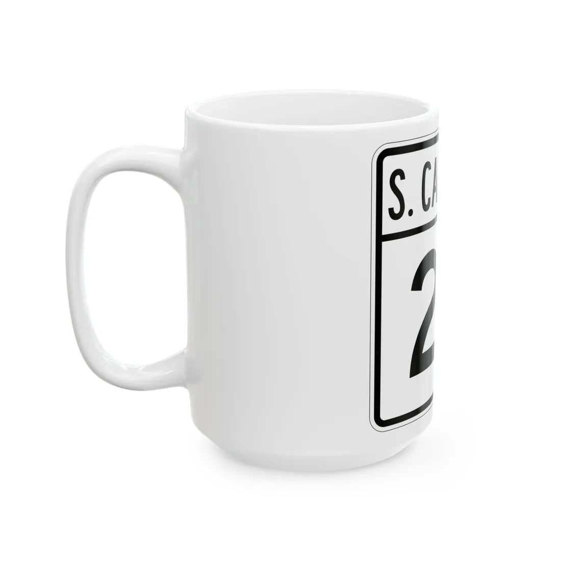 South Carolina 1960s variant (South Carolina) (Road Sign) White Coffee Mug - Go Mug Yourself