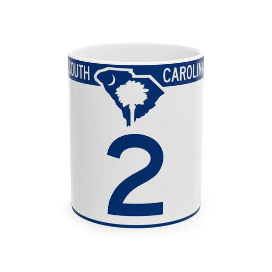 South Carolina 2 (South Carolina) (Road Sign) White Coffee Mug 11oz - Go Mug Yourself