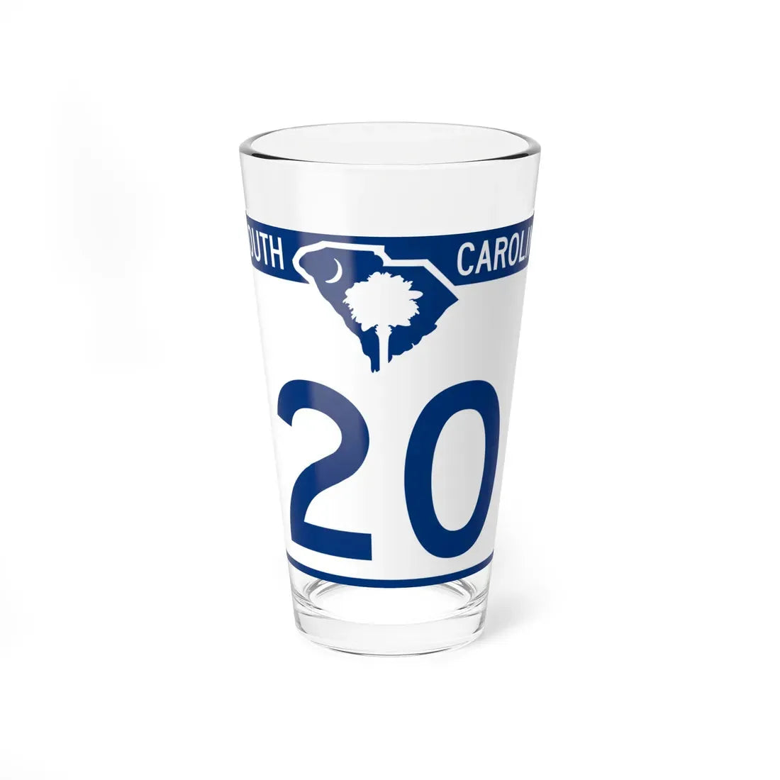 South Carolina 20 (South Carolina) (Road Sign) Pint Glass 16oz 16oz - Go Mug Yourself