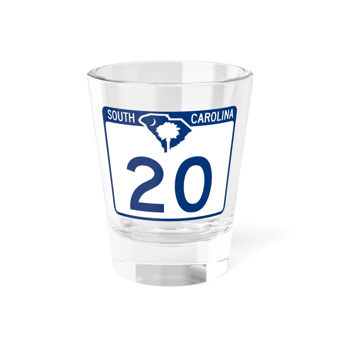 South Carolina 20 (South Carolina) (Road Sign) Shot Glass 1.5oz 1.5oz - Go Mug Yourself