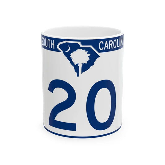 South Carolina 20 (South Carolina) (Road Sign) White Coffee Mug 11oz - Go Mug Yourself