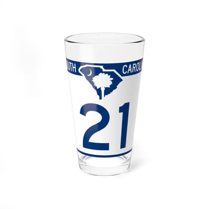 South Carolina 21 (South Carolina) (Road Sign) Pint Glass 16oz 16oz - Go Mug Yourself