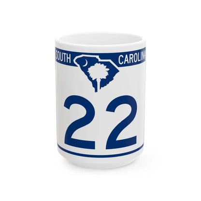 South Carolina 22 (South Carolina) (Road Sign) White Coffee Mug 15oz - Go Mug Yourself