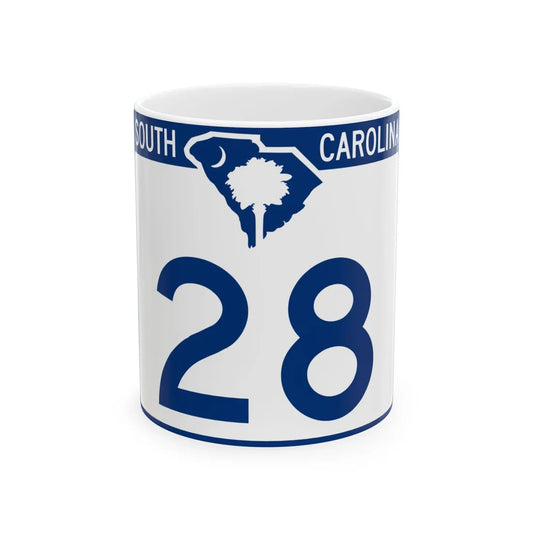 South Carolina 28 (South Carolina) (Road Sign) White Coffee Mug 11oz - Go Mug Yourself