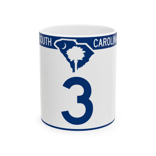 South Carolina 3 (South Carolina) (Road Sign) White Coffee Mug 11oz - Go Mug Yourself