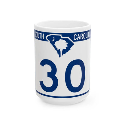 South Carolina 30 (South Carolina) (Road Sign) White Coffee Mug 15oz - Go Mug Yourself