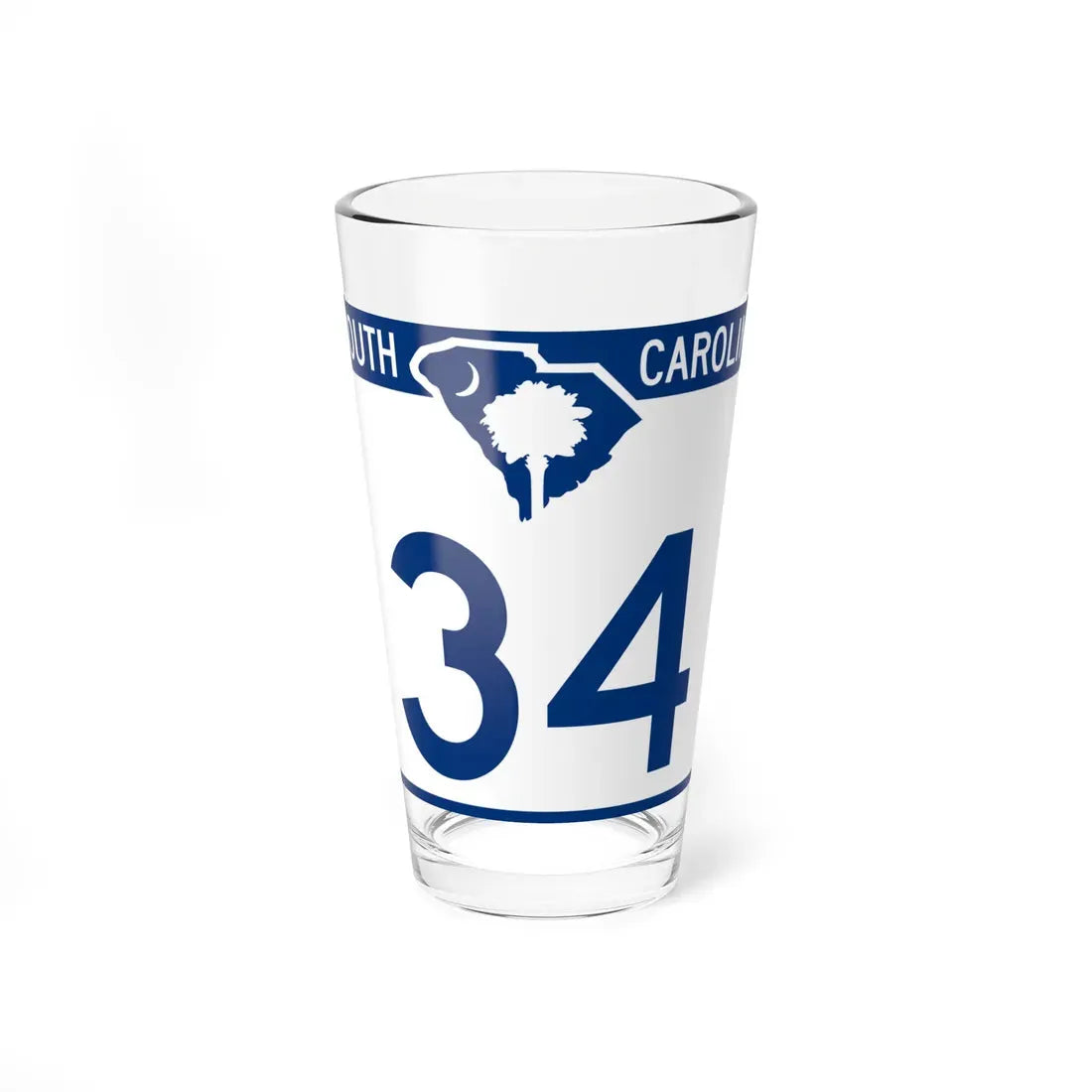 South Carolina 34 (South Carolina) (Road Sign) Pint Glass 16oz 16oz - Go Mug Yourself