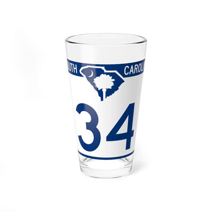 South Carolina 34 (South Carolina) (Road Sign) Pint Glass 16oz 16oz - Go Mug Yourself