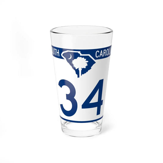 South Carolina 34 (South Carolina) (Road Sign) Pint Glass 16oz 16oz - Go Mug Yourself