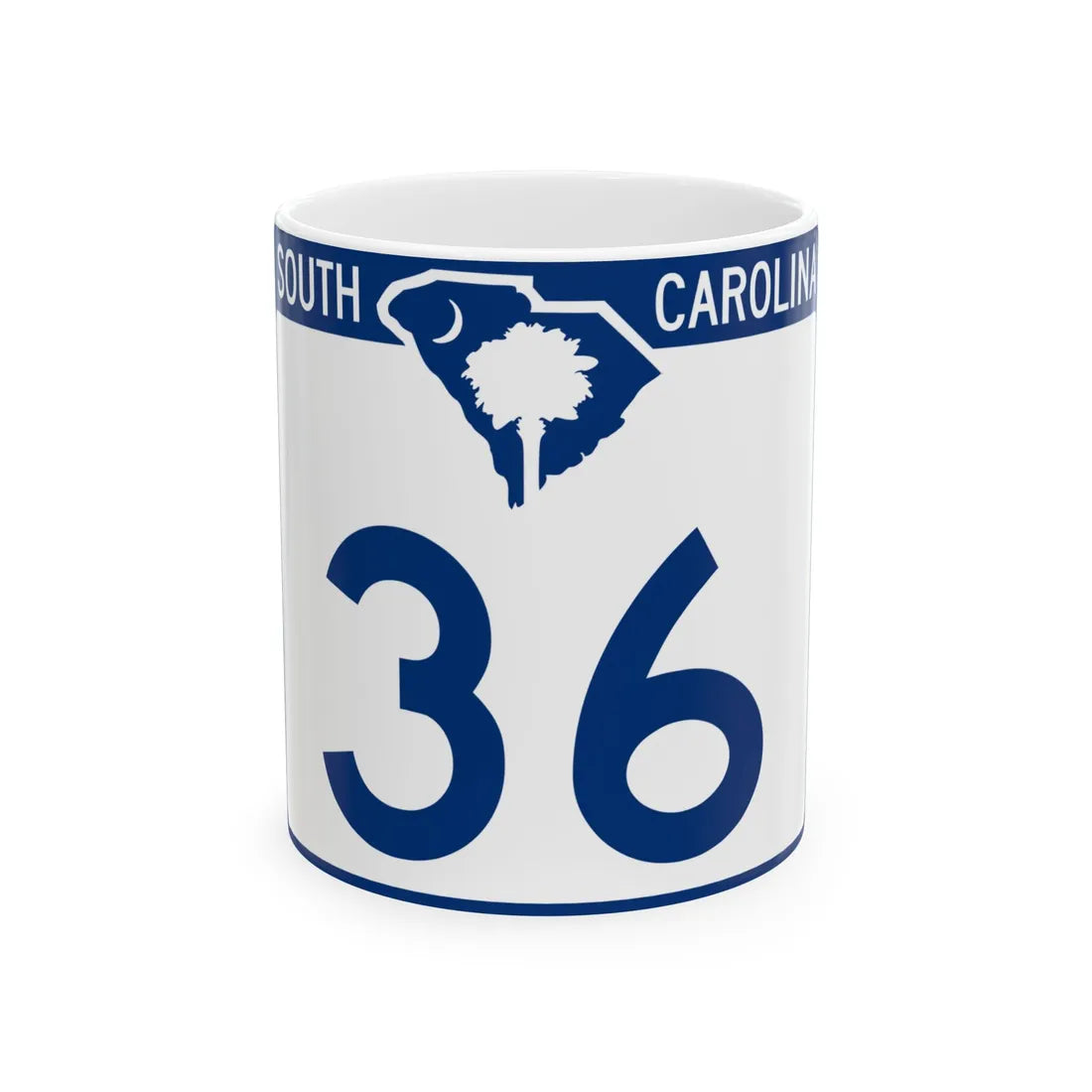 South Carolina 36 (South Carolina) (Road Sign) White Coffee Mug 11oz - Go Mug Yourself