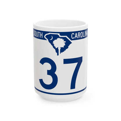 South Carolina 37 (South Carolina) (Road Sign) White Coffee Mug 15oz - Go Mug Yourself