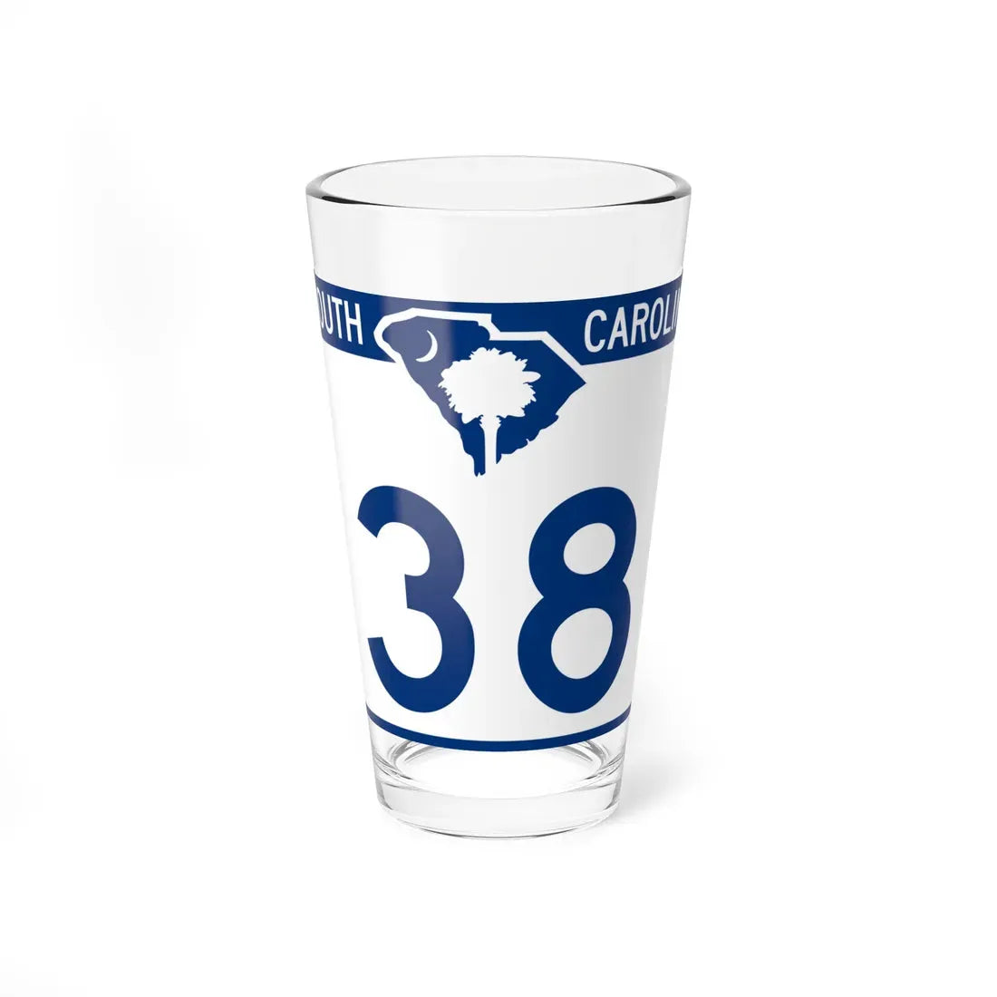 South Carolina 38 (South Carolina) (Road Sign) Pint Glass 16oz 16oz - Go Mug Yourself