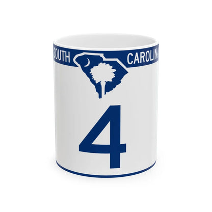 South Carolina 4 (South Carolina) (Road Sign) White Coffee Mug 11oz - Go Mug Yourself