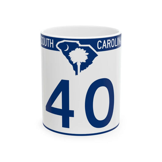 South Carolina 40 (South Carolina) (Road Sign) White Coffee Mug 11oz - Go Mug Yourself