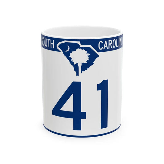South Carolina 41 (South Carolina) (Road Sign) White Coffee Mug 11oz - Go Mug Yourself